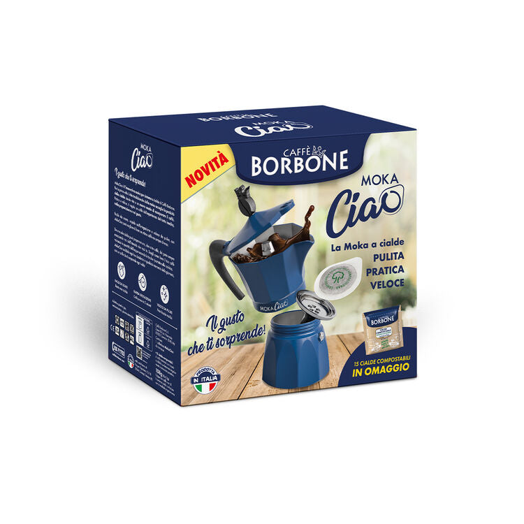 Moka Ciao Caffè Borbone Bleu + 15 dosettes gratuites
