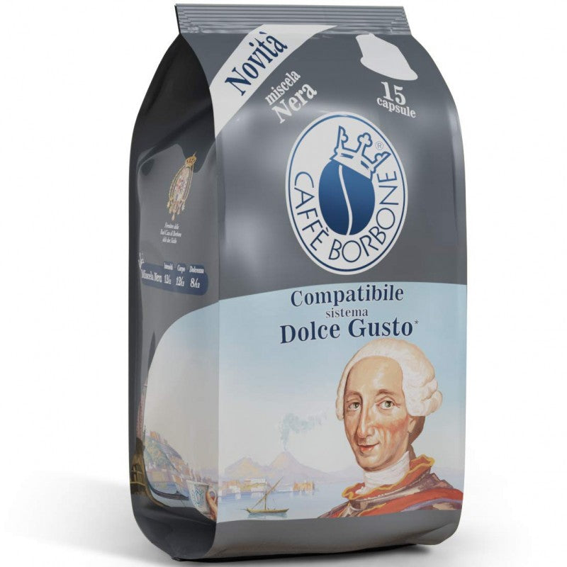 Caffè Borbone compatible Dolce Gusto®, café noir, pack de 90 Capsules