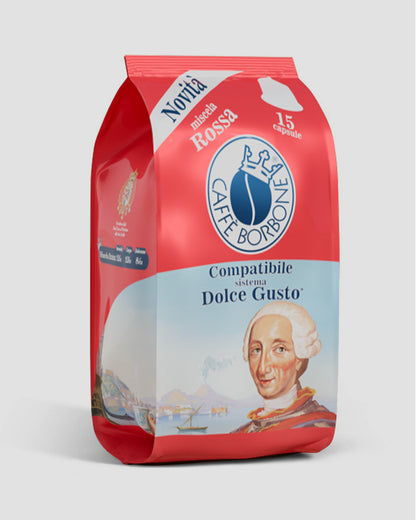 Caffè Borbone compatible Dolce Gusto®, café rouge, pack de 90 Capsules