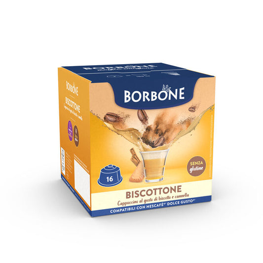 Caffè Borbone Biscottone, café compatible Dolce Gusto® 16 Capsules